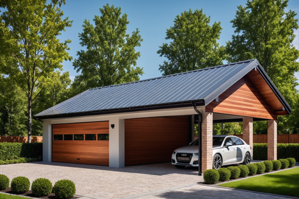 G163 - Budynek garażowy z wiatą