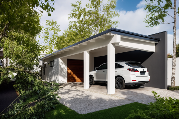 G332 - Budynek garażowy z wiatą